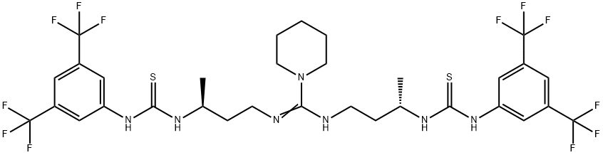 1-Piperidinecarboximidamide, N,N'-bis[(3S)-3-[[[[3,5-bis(trifluoromethyl)phenyl]amino]thioxomethyl]amino]butyl]- 结构式