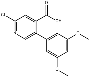 2-Chloro-5-(3,5-dimethoxyphenyl)isonicotinic acid 结构式