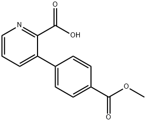 3-(4-Methoxycarbonylphenyl)picolinic acid 结构式