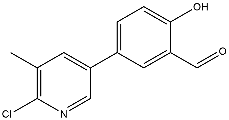 5-(6-Chloro-5-methyl-3-pyridinyl)-2-hydroxybenzaldehyde 结构式