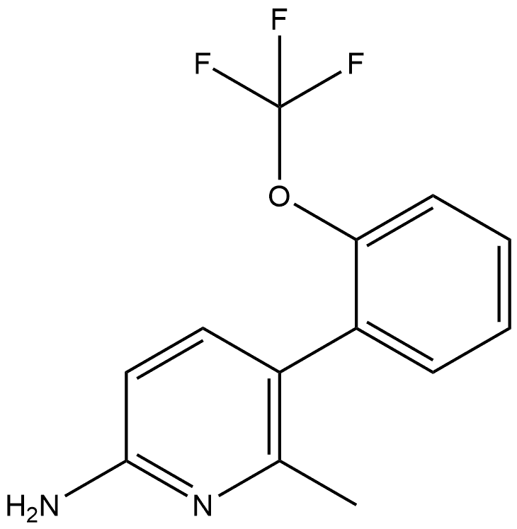 6-Methyl-5-[2-(trifluoromethoxy)phenyl]-2-pyridinamine 结构式