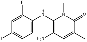 2(1H)-Pyridinone, 5-amino-6-[(2-fluoro-4-iodophenyl)amino]-1,3-dimethyl- Structure