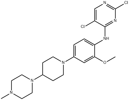 4-Pyrimidinamine, 2,5-dichloro-N-[2-methoxy-4-[4-(4-methyl-1-piperazinyl)-1-piperidinyl]phenyl]- Struktur