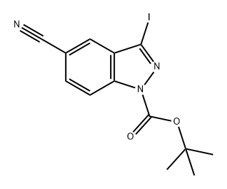 1H-Indazole-1-carboxylic acid, 5-cyano-3-iodo-, 1,1-dimethylethyl ester 结构式