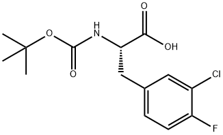 2-((Tert-butoxycarbonyl)amino)-3-(3-chloro-4-fluorophenyl)propanoic acid Structure