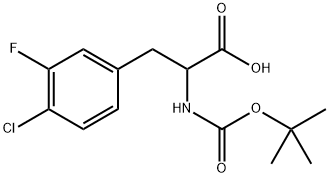 3-(4-chloro-3-fluorophenyl)-2-[(2-methylpropan-2-yl)oxycarbonylamino]propanoic acid,1260004-84-9,结构式