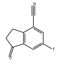 1H-Indene-4-carbonitrile, 6-fluoro-2,3-dihydro-1-oxo- 化学構造式