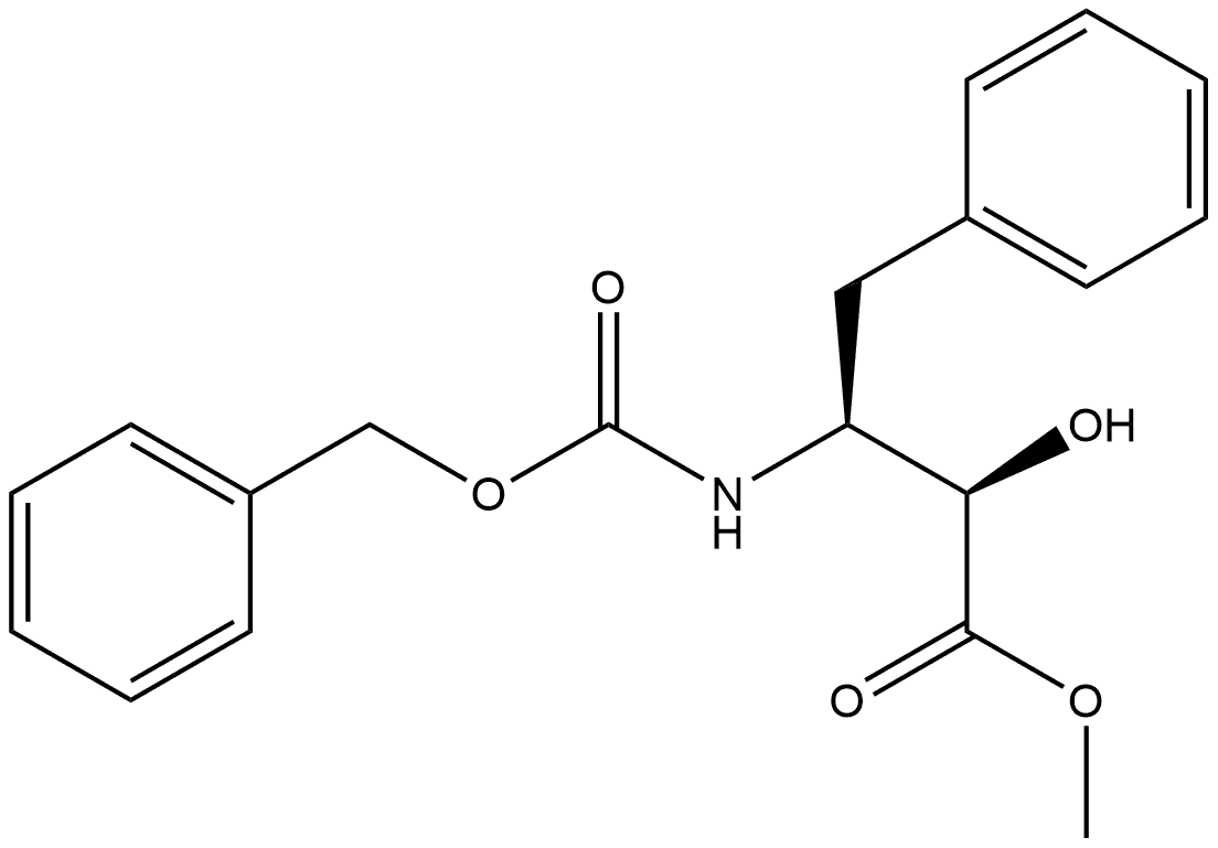 Benzenebutanoic acid, α-hydroxy-β-[[(phenylmethoxy)carbonyl]amino]-, methyl ester, (αR,βS)- Structure