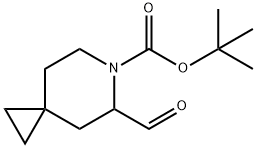 6-Azaspiro[2.5]octane-6-carboxylic acid, 5-formyl-, 1,1-dimethylethyl ester Struktur