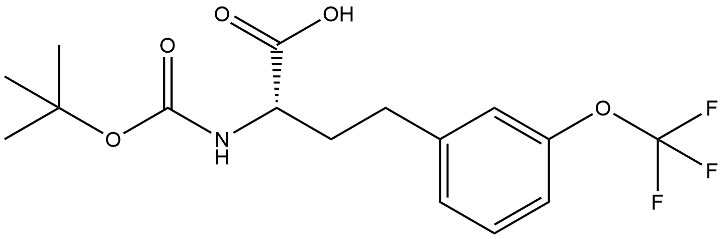 (2S)-2-[(2-methylpropan-2-yl)oxycarbonylamino]-4-[3-(trifluoromethoxy)phenyl]butanoic acid Structure