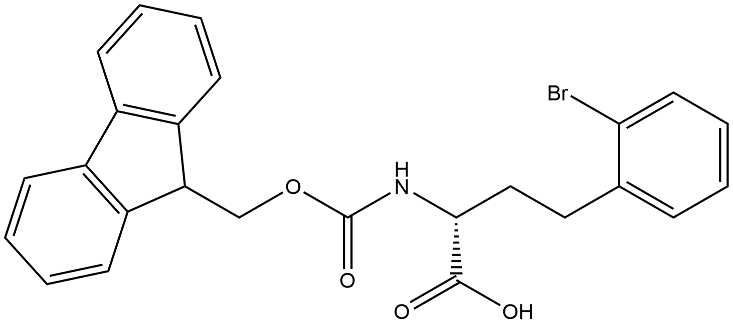 (αR)-2-Bromo-α-[[(9H-fluoren-9-ylmethoxy)carbonyl]amino]benzenebutanoic acid Struktur