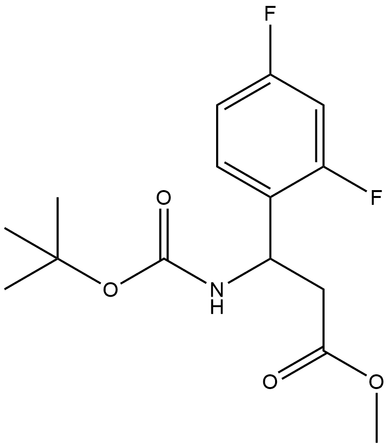 methyl 3-((tert-butoxycarbonyl)amino)-3-(2,4-difluorophenyl)propanoate 结构式