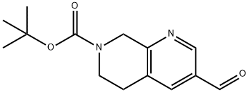 1,7-Naphthyridine-7(6H)-carboxylic acid, 3-formyl-5,8-dihydro-, 1,1-dimethylethyl ester Struktur