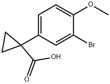 1-(3-溴-4-甲氧基苯基)环丙烷-1-羧酸, 1260752-23-5, 结构式