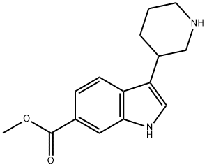 Methyl 3-(piperidin-3-yl)-1H-indole-6-carboxylate 化学構造式