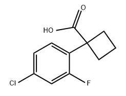 1-(4-氯-2-氟苯基)环丁烷-1-甲酸,1260798-68-2,结构式