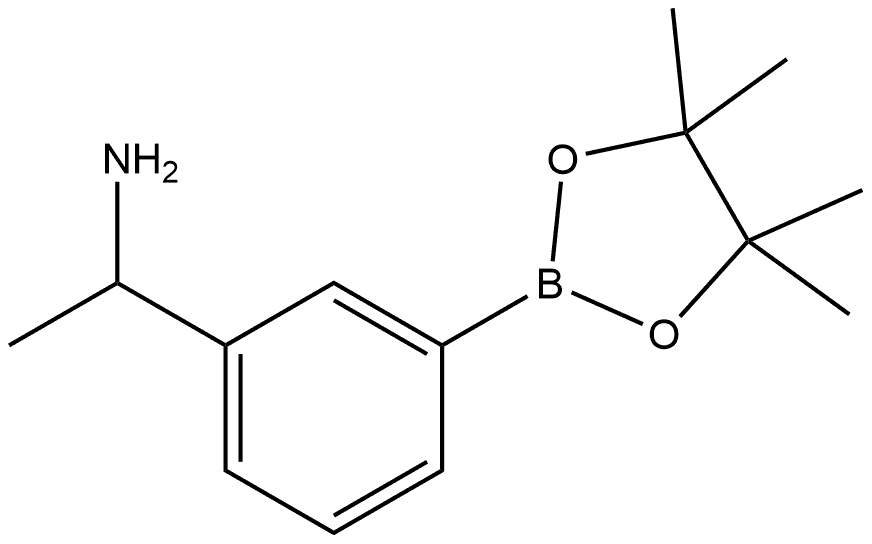 1-(3-(4,4,5,5-四甲基-1,3,2-二氧杂硼杂环戊烷-2-基)苯基)乙胺,1260955-11-0,结构式