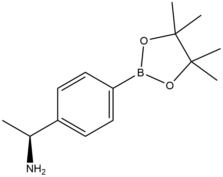 Benzenemethanamine, α-methyl-4-(4,4,5,5-tetramethyl-1,3,2-dioxaborolan-2-yl)-, (αS)-,1260955-12-1,结构式