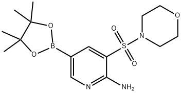 2-Pyridinamine, 3-(4-morpholinylsulfonyl)-5-(4,4,5,5-tetramethyl-1,3,2-dioxaborolan-2-yl)- Structure