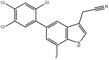 6-Fluoro-7-(2,4,5-trichlorophenyl)indole-3-acetonitrile Structure