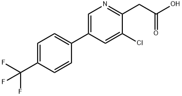 3-Chloro-5-(4-(trifluoromethyl)phenyl)pyridine-2-acetic acid 结构式