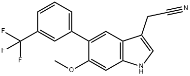 6-Methoxy-5-(3-(trifluoromethyl)phenyl)-indole-3-acetonitrile Structure