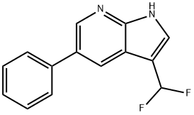 3-(Difluoromethyl)-5-phenyl-1H-pyrrolo[2,3-b]pyridine,1261630-00-5,结构式