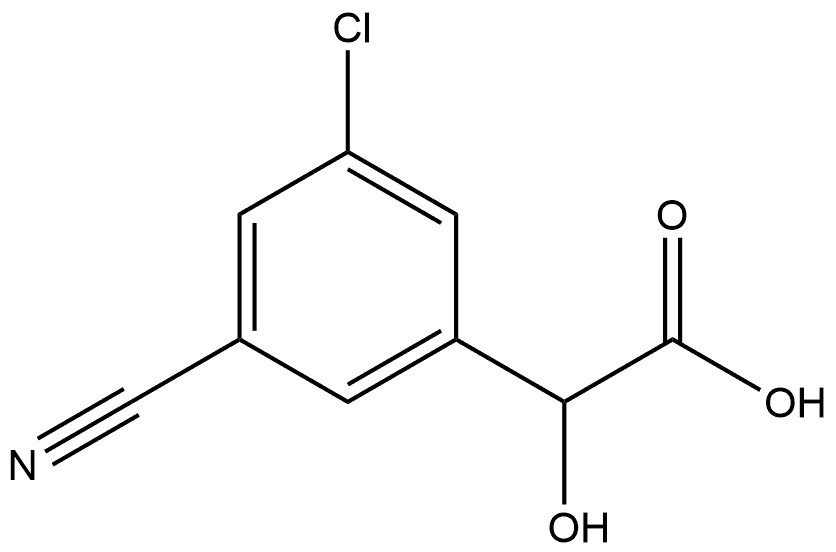 Benzeneacetic acid, 3-chloro-5-cyano-α-hydroxy- Structure