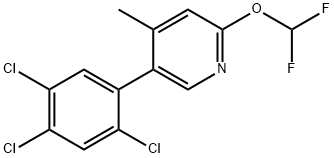 2-(Difluoromethoxy)-4-methyl-5-(2,4,5-trichlorophenyl)pyridine Structure