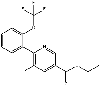 Ethyl 5-fluoro-6-(2-(trifluoromethoxy)phenyl)nicotinate,1261781-95-6,结构式