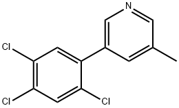 3-Methyl-5-(2,4,5-trichlorophenyl)pyridine,1261791-85-8,结构式