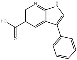 3-Phenyl-1H-pyrrolo[2,3-b]pyridine-5-carboxylic acid 结构式