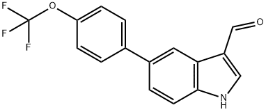 5-(4-(Trifluoromethoxy)phenyl)indole-3-carboxaldehyde 化学構造式