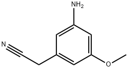 2-(3-氨基-5-甲氧基苯基)乙腈 结构式