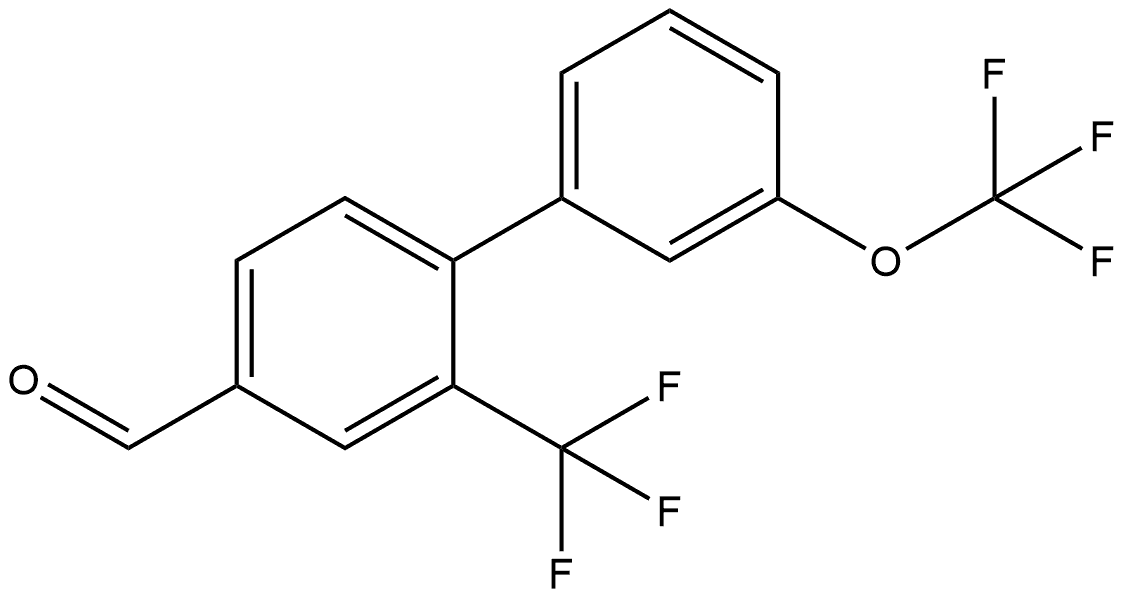 3′-(Trifluoromethoxy)-2-(trifluoromethyl)[1,1′-biphenyl]-4-carboxaldehyde Struktur