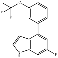 5-Fluoro-7-(4-(trifluoromethoxy)phenyl)indole 结构式