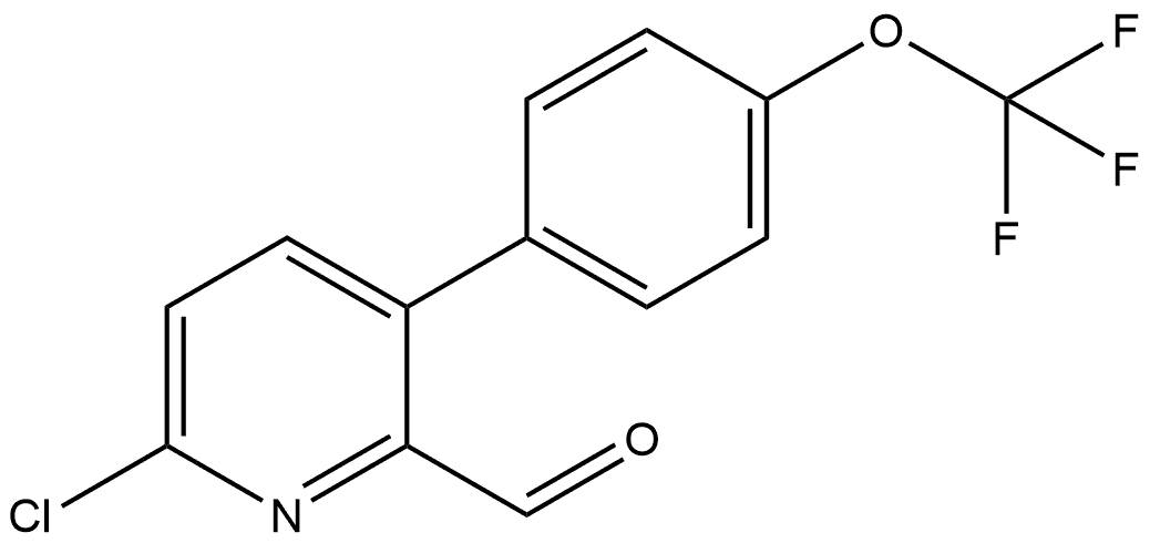 6-chloro-3-(4-(trifluoromethoxy)phenyl)picolinaldehyde 结构式