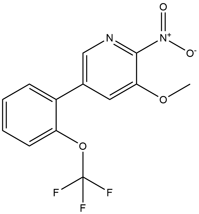 3-methoxy-2-nitro-5-(2-(trifluoromethoxy)phenyl)pyridine 结构式