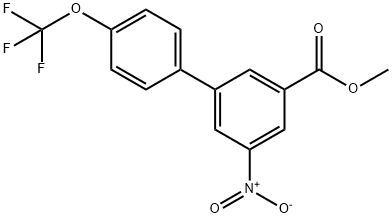 5-Nitro-4''-(trifluoromethoxy)biphenyl-3-carboxylic acid methyl ester,1261867-36-0,结构式