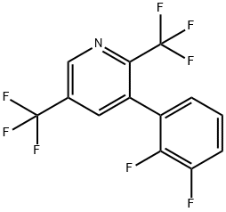 2,5-Bis(trifluoromethyl)-3-(2,3-difluorophenyl)pyridine 结构式