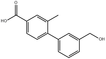 4-(3-Hydroxymethylphenyl)-3-methylbenzoic acid Structure