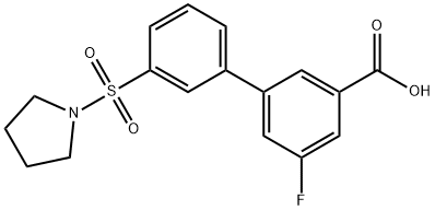 5-Fluoro-3-[3-(pyrrolidinylsulfonyl)phenyl]benzoic acid,1261916-07-7,结构式