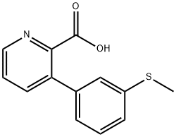 3-(3-Methylthiophenyl)picolinic acid 结构式