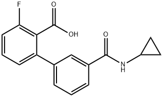 2-[3-(Cyclopropylaminocarbonyl)phenyl]-6-fluorobenzoic acid Struktur