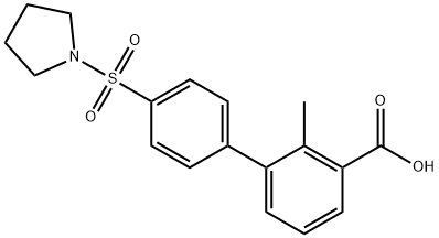 2-Methyl-3-[4-(pyrrolidinylsulfonyl)phenyl]benzoic acid Structure