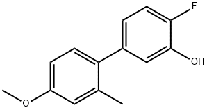 2-Fluoro-5-(4-methoxy-2-methylphenyl)phenol Struktur
