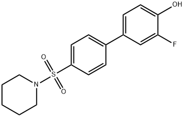 2-Fluoro-4-[4-(piperidin-1-ylsulfonyl)phenyl]phenol Structure