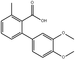 2-(3,4-Dimethoxyphenyl)-6-methylbenzoic acid Struktur