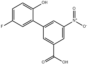 3-(5-Fluoro-2-hydroxyphenyl)-5-nitrobenzoic acid 化学構造式