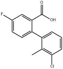 2-(3-Chloro-2-methylphenyl)-5-fluorobenzoic acid,1261953-48-3,结构式